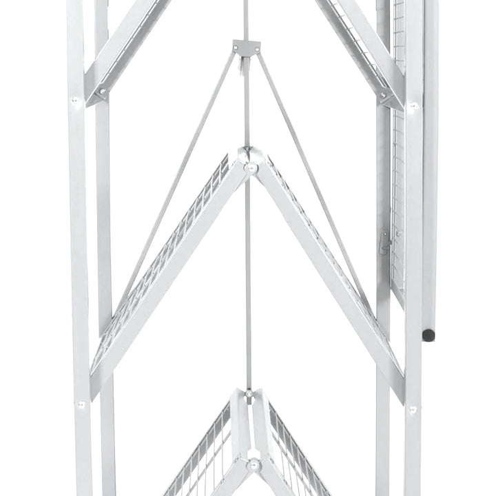 Origami R5 Foldable 4 Tier Storage Rack w/ Wheels, White, (Open Box) - VMInnovations