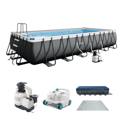 Intex Rectangular Ultra XTR Frame Swimming Pool w/ Pump & Robot Vacuum Cleaner - VMInnovations