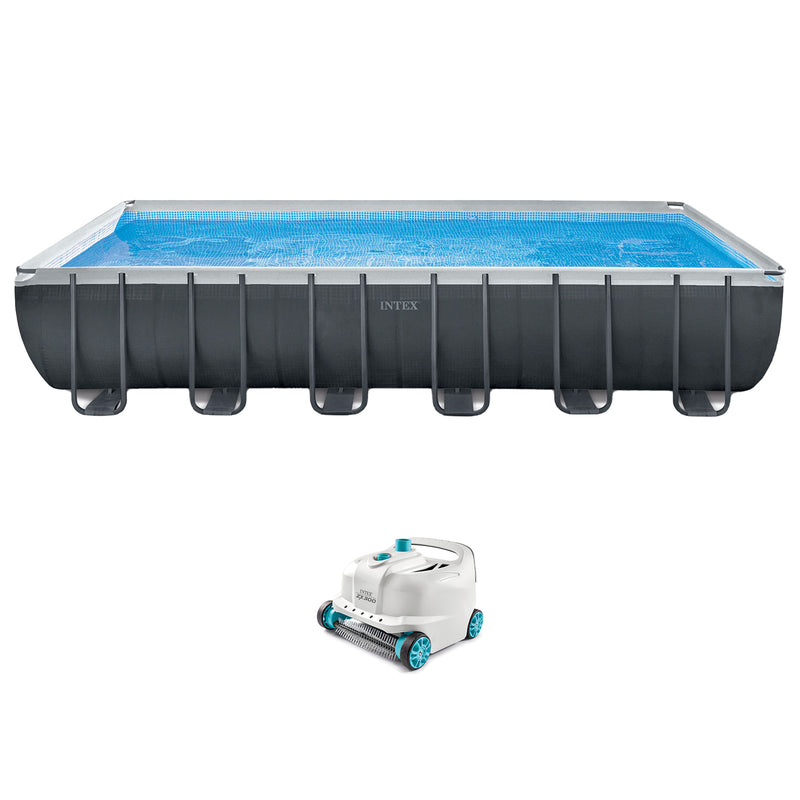 Intex Rectangular Ultra XTR Frame Swimming Pool w/ Pump & Robot Vacuum Cleaner