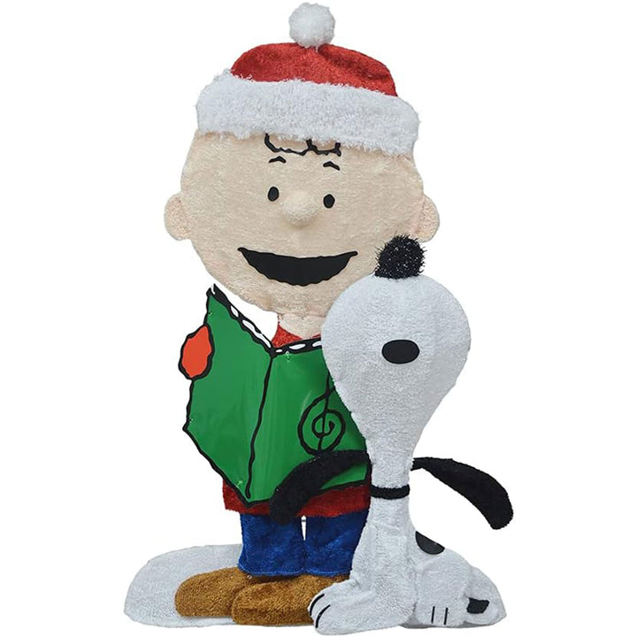 ProductWorks Peanuts 32" Charlie Brown and Snoopy Pre-Lit Christmas Yard Decor