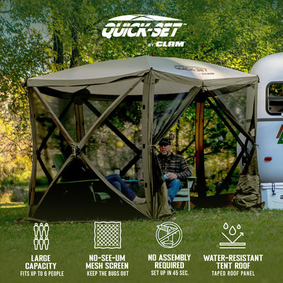 CLAM Quick Set Venture 9x9 Ft Portable Canopy + Clam Quick Set Screen (2 Pack) - VMInnovations