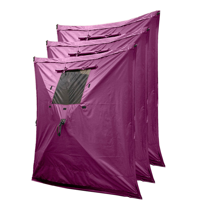 CLAM Quick Set Traveler 4 Sided Canopy+ CLAM Quick Set Screen, Plum (3 Pack)