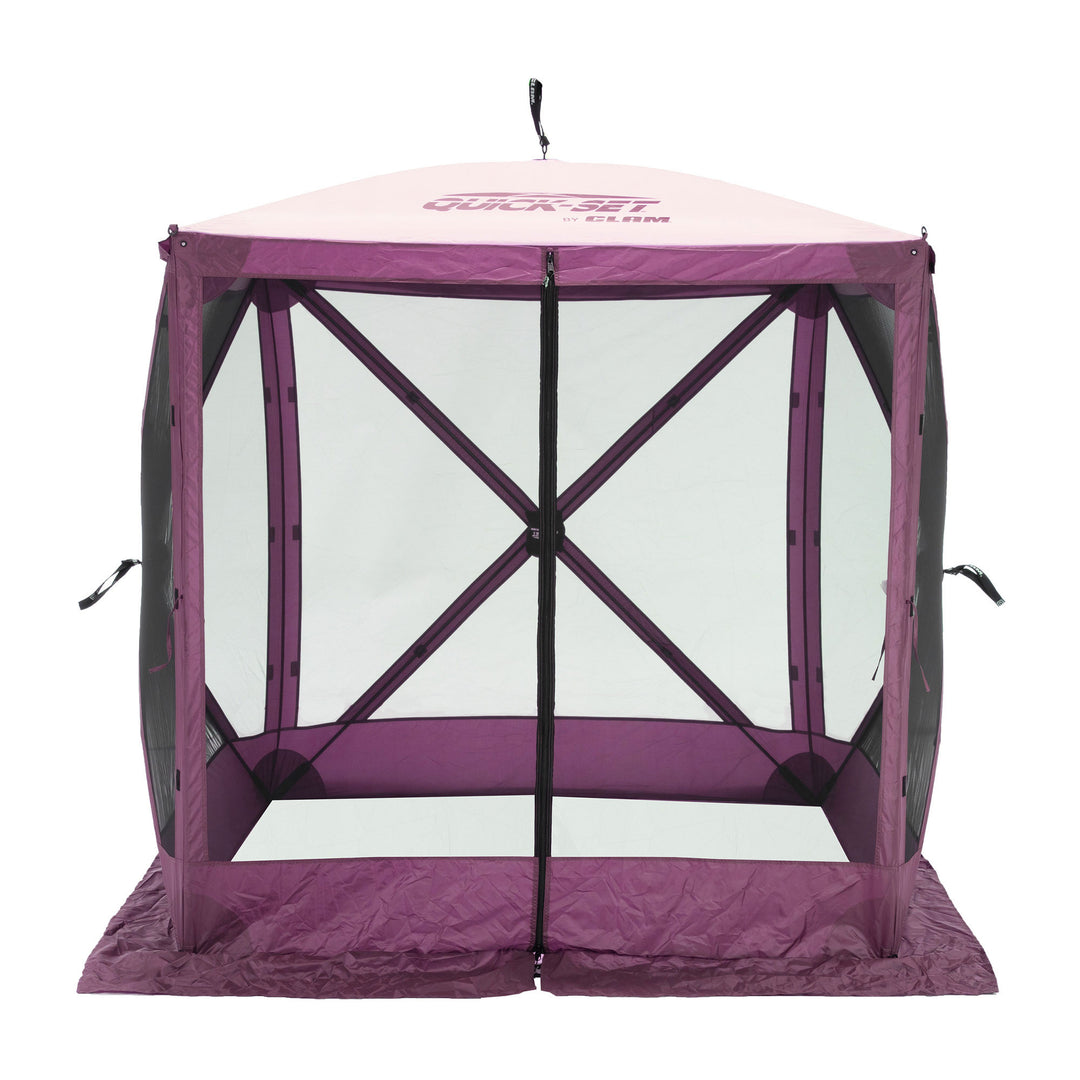 CLAM Quick Set Traveler 4 Sided Canopy+ CLAM Quick Set Screen, Plum (3 Pack)