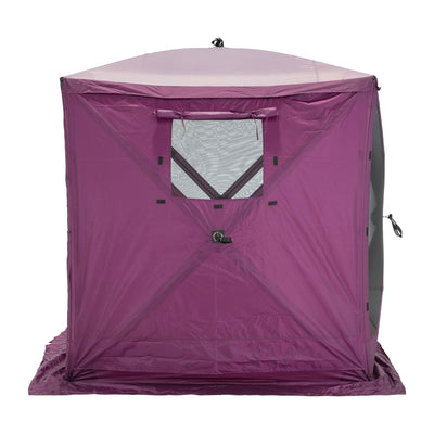 CLAM Quick Set Traveler 4 Sided Canopy+ CLAM Quick Set Screen, Plum (3 Pack) - VMInnovations
