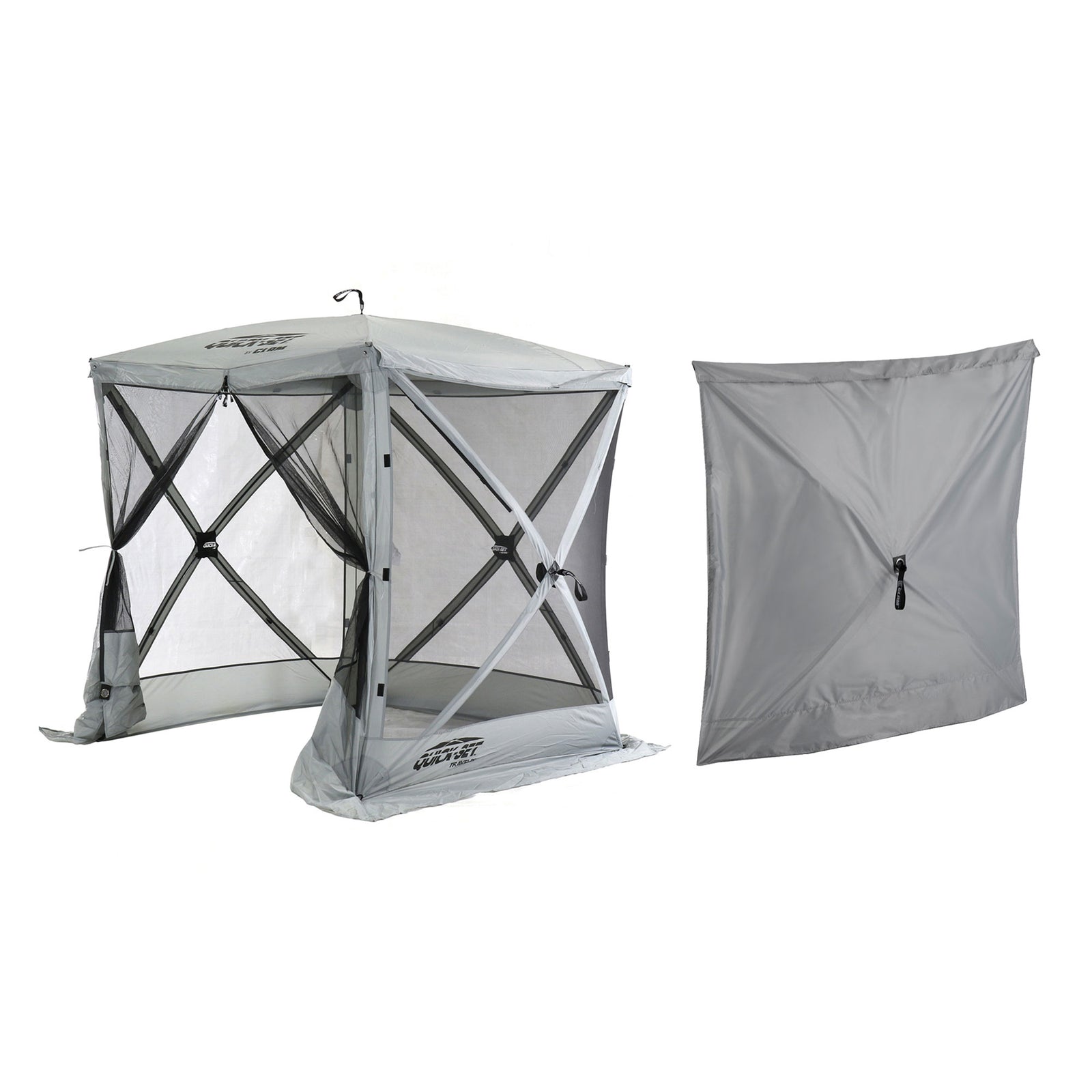 CLAM Quick Set Traveler Outdoor, Gray + CLAM Quick Set Screen, Gray (1 pack) - VMInnovations