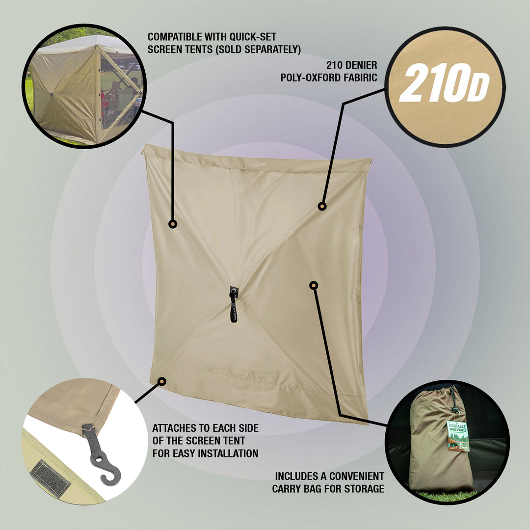 CLAM Quick Set Venture Canopy with Clam Quick Set Screen Hub Tent, Tan (2 Pack)