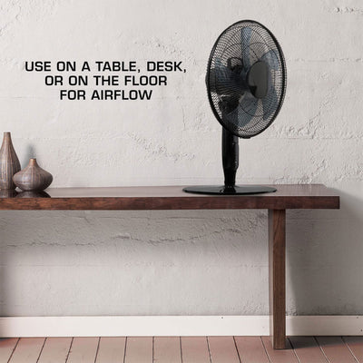 Hurricane 16 Inch Energy Efficient Adjustable Standing Fan w/12 Speed Settings - VMInnovations