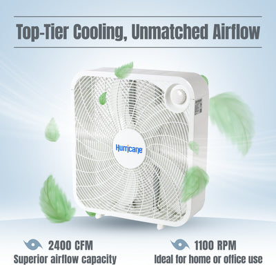Hurricane 20" Classic Series Box Fan w/3 Efficient Speed Settings (Open Box)