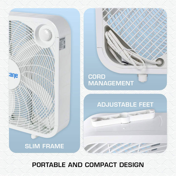 Hurricane 20" Classic Series Box Fan w/3 Efficient Speed Settings (Open Box)