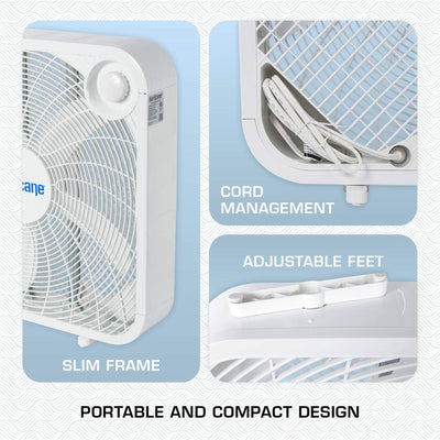 Hurricane 20 Inch Classic Series Floor Box Fan with 3 Efficient Speed Settings