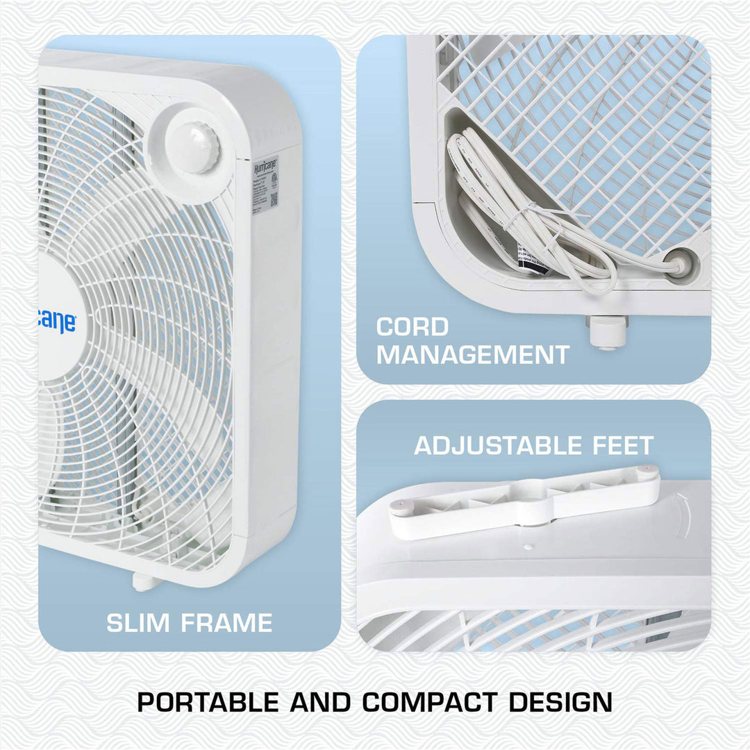 Hurricane 20" Classic Series Box Fan w/3 Efficient Speed Settings (Open Box) - VMInnovations