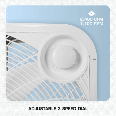 Hurricane 20 Inch Classic Series Floor Box Fan with 3 Efficient Speed Settings