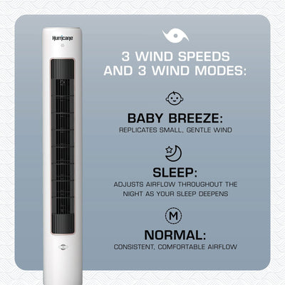 Hurricane 40" Triple Air Enhancing Tower Fan & Aromatherapy Diffuser (Open Box) - VMInnovations