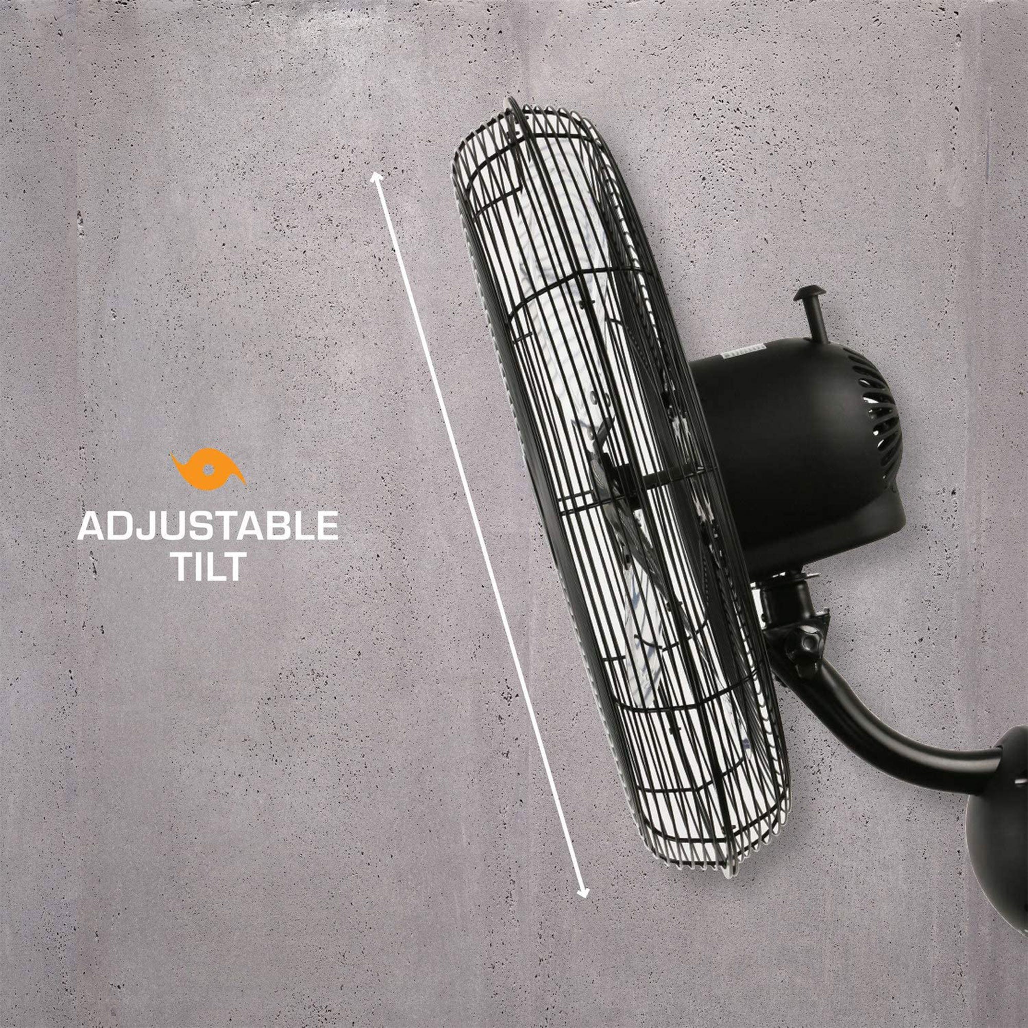 Hurricane 20" Pro Metal Wall Mount Heavy Duty Hydroponics Fan, Black (Open Box) - VMInnovations