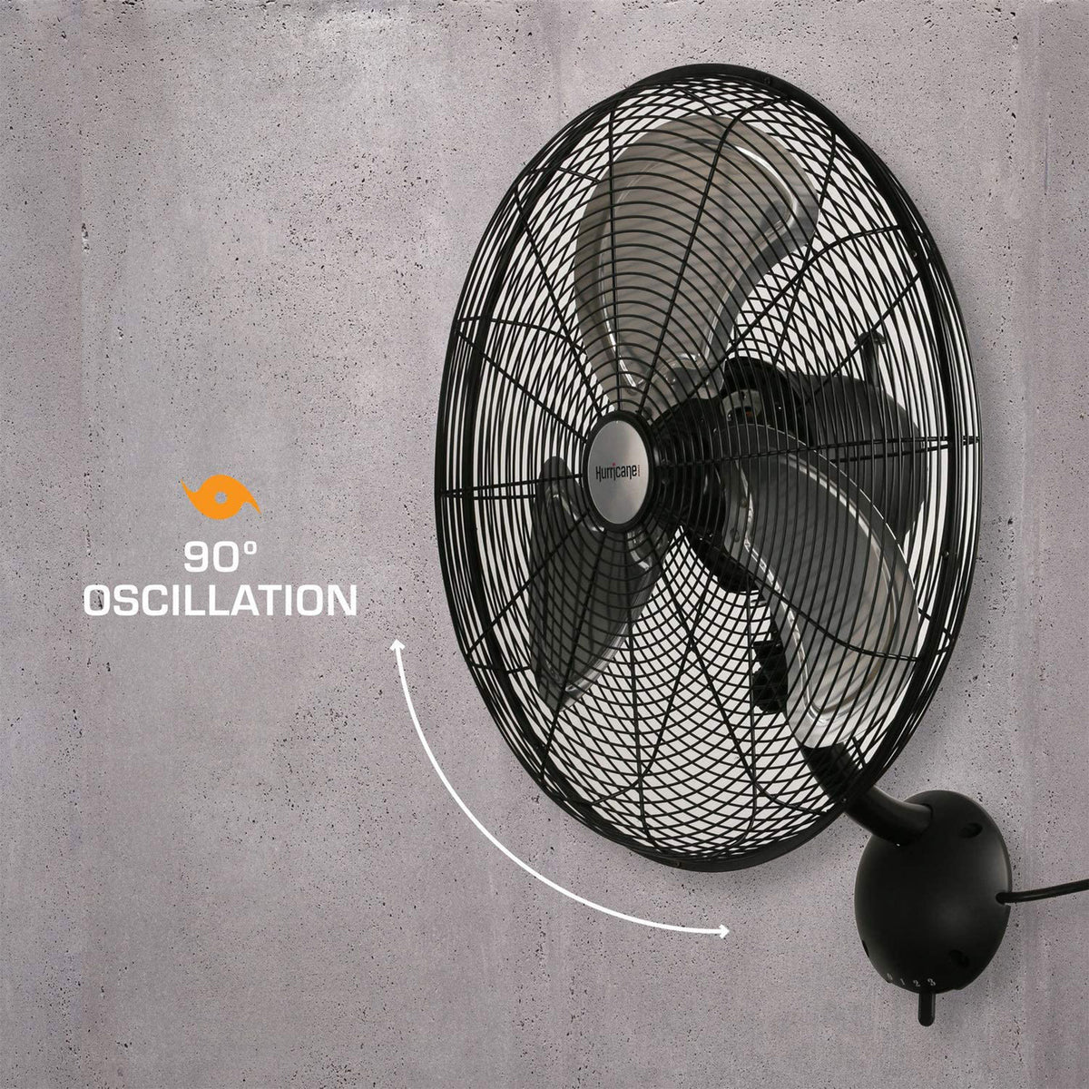 Hurricane 20" Pro Series Wall Mount Hydroponics Fan, Black (For Parts) - VMInnovations