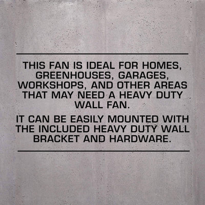 Hurricane 20" Pro Series Wall Mount Hydroponics Fan, Black (For Parts)