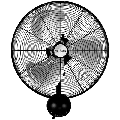 Hurricane 20 Inch Pro Series Metal Wall Mount Heavy Duty Hydroponics Fan, Black - VMInnovations