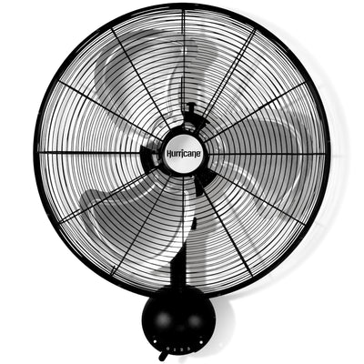 Hurricane 20" Pro Metal Wall Mount Heavy Duty Hydroponics Fan, Black (Open Box) - VMInnovations