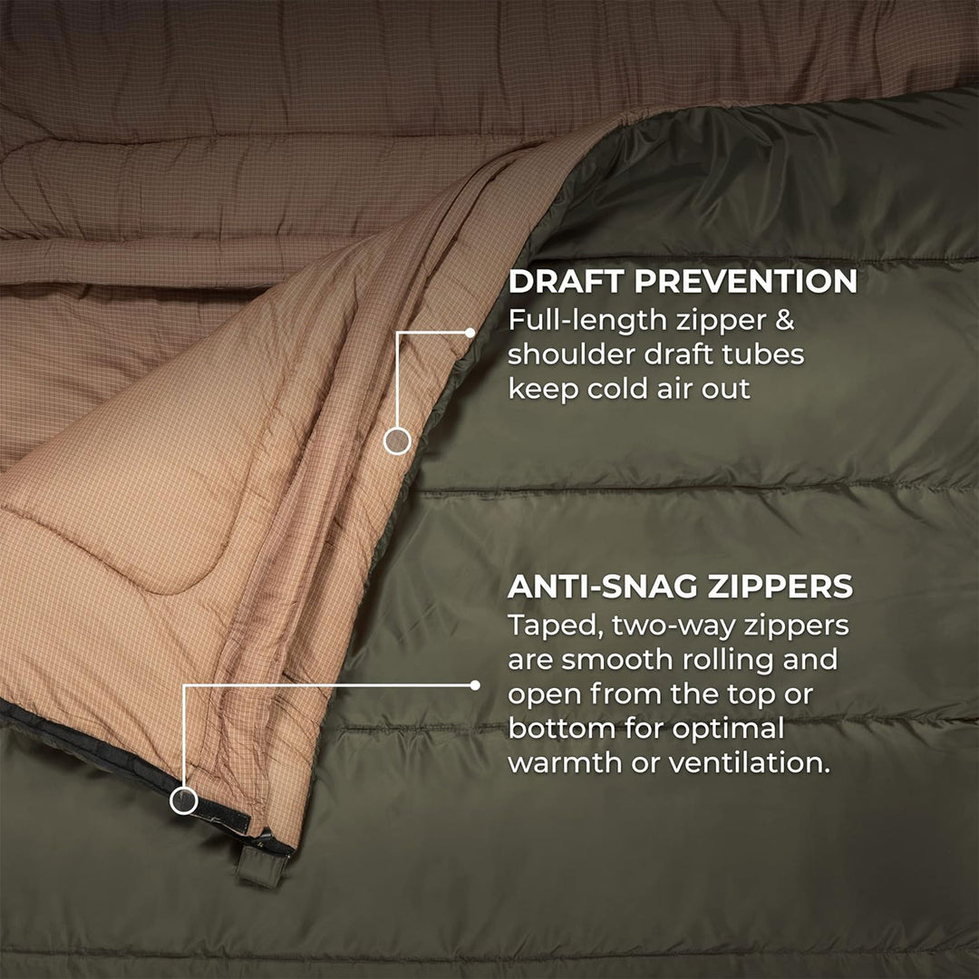 TETON Sports Mammoth 0 Degree Warm Sleeping Bags for Camping & Base Camp, Green