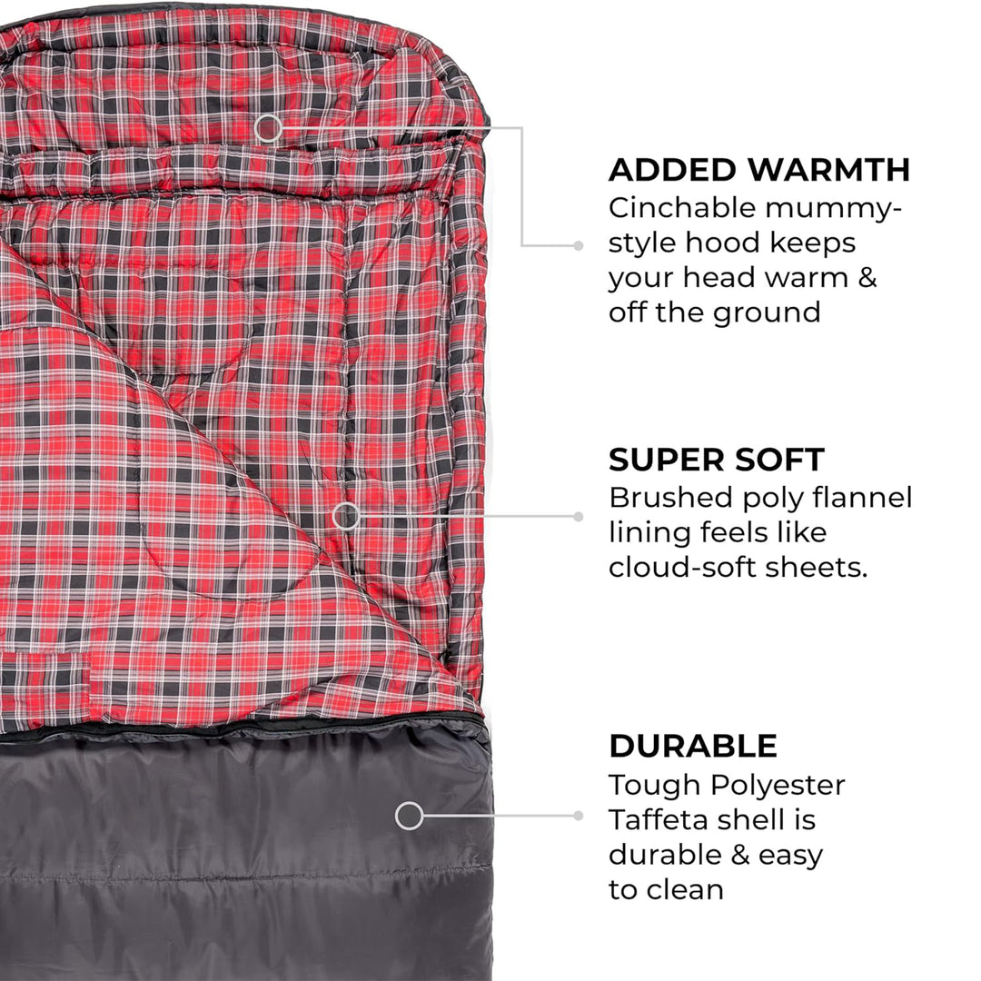 TETON Sports Celsius XXL 0 Degree Left Zipper Sleeping Bag for Camping, Gray