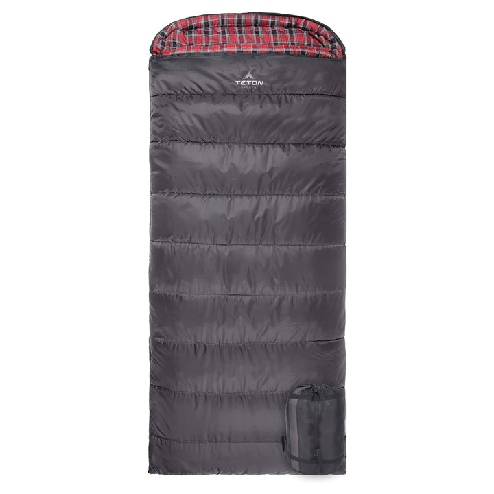 TETON Sports XXL 0 Degree Right Zipper Sleeping Bag for Camping, Gray (Open Box)