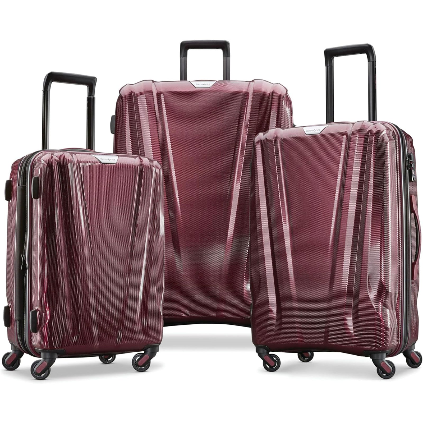 Samsonite DLX Spinner 3pc Carry-On, Medium & Large Luggage Set, Aubergine (Used) - VMInnovations