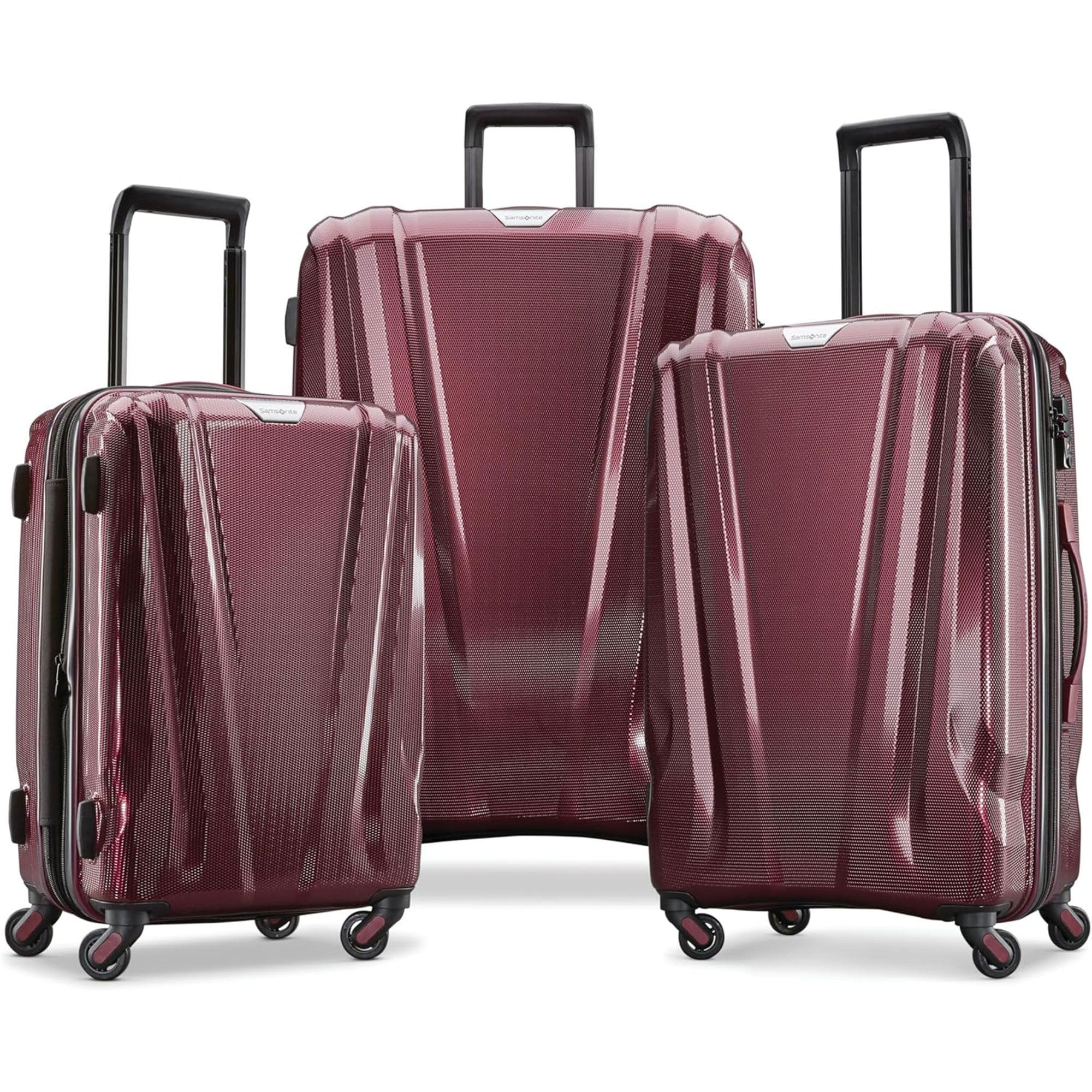 Samsonite DLX Spinner 3pc Carry-On, Medium & Large Luggage Set, Aubergine (Used) - VMInnovations