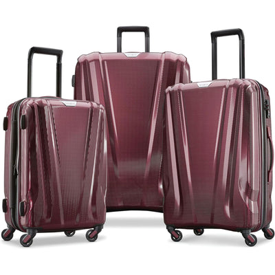 Samsonite DLX Spinner 3pc Carry-On, Medium & Large Set, Aubergine (For Parts)