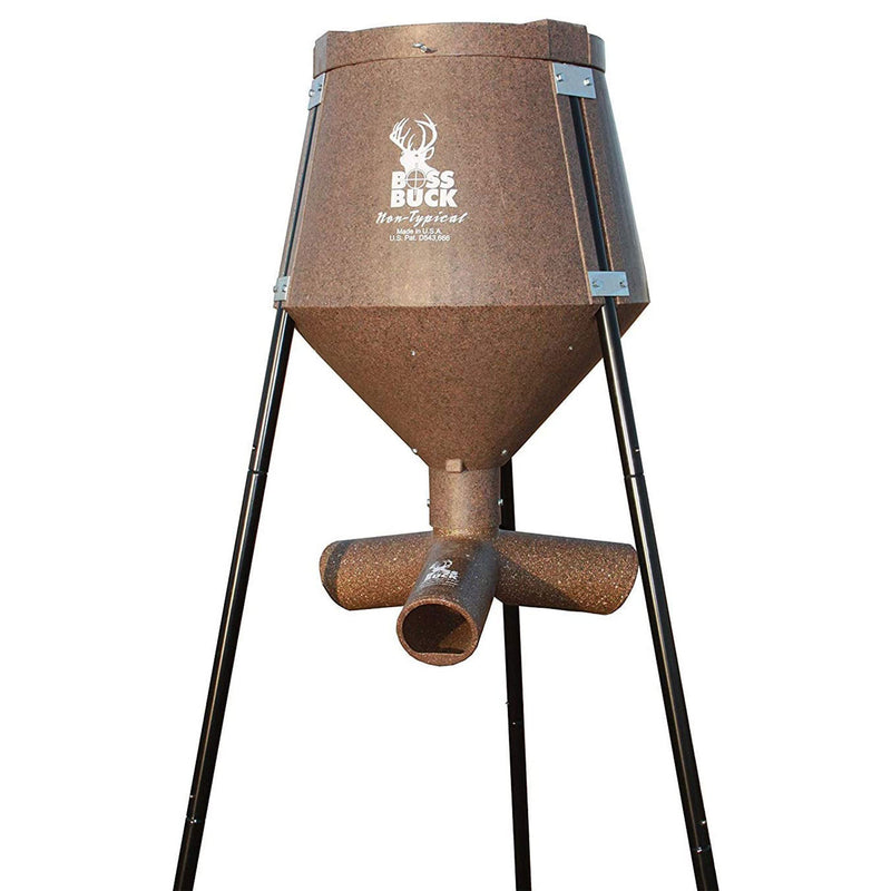 Boss Buck 200 Pound Tripod Game Deer Corn and Protein Pellet Feeder (Open Box)