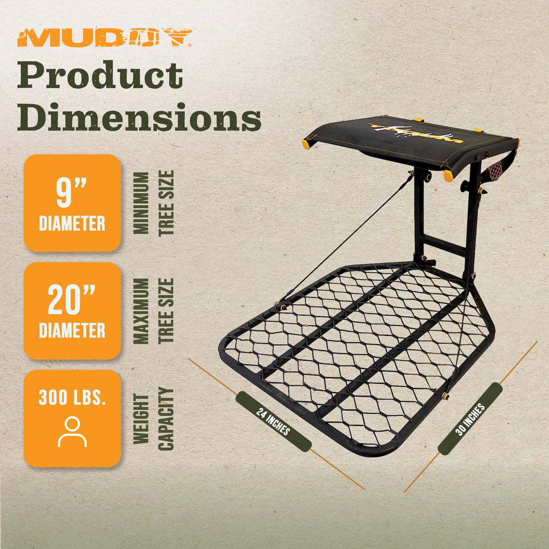Muddy The Boss Hang On Hunting Tree Stand Platform & Flip Up Shooting Rail Rest - VMInnovations