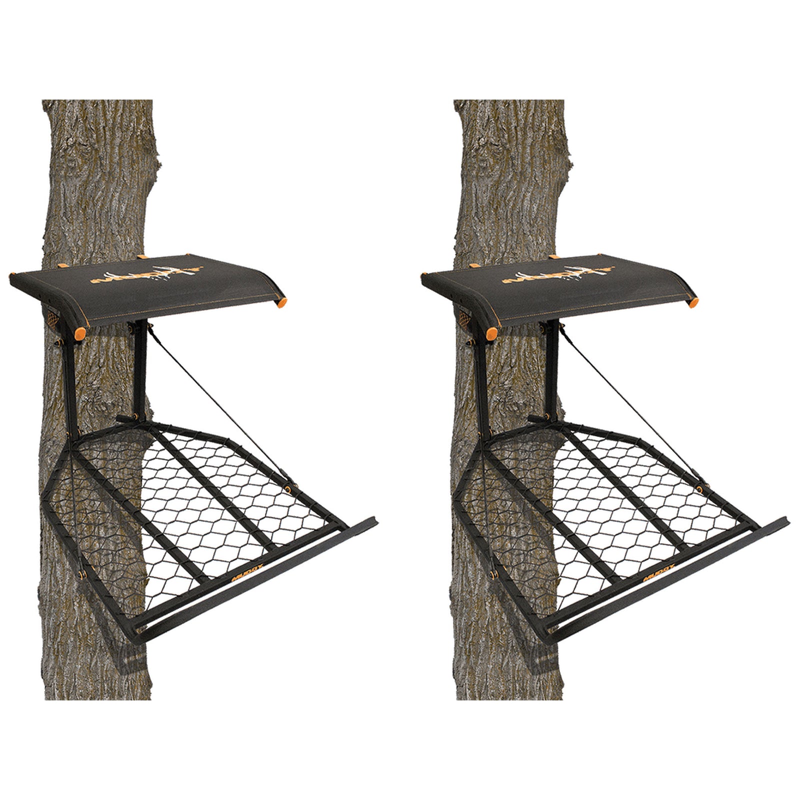 Muddy The Boss XL Wide Stance Hang On 1 Person Deer Hunting Tree Stand (2 Pack) - VMInnovations