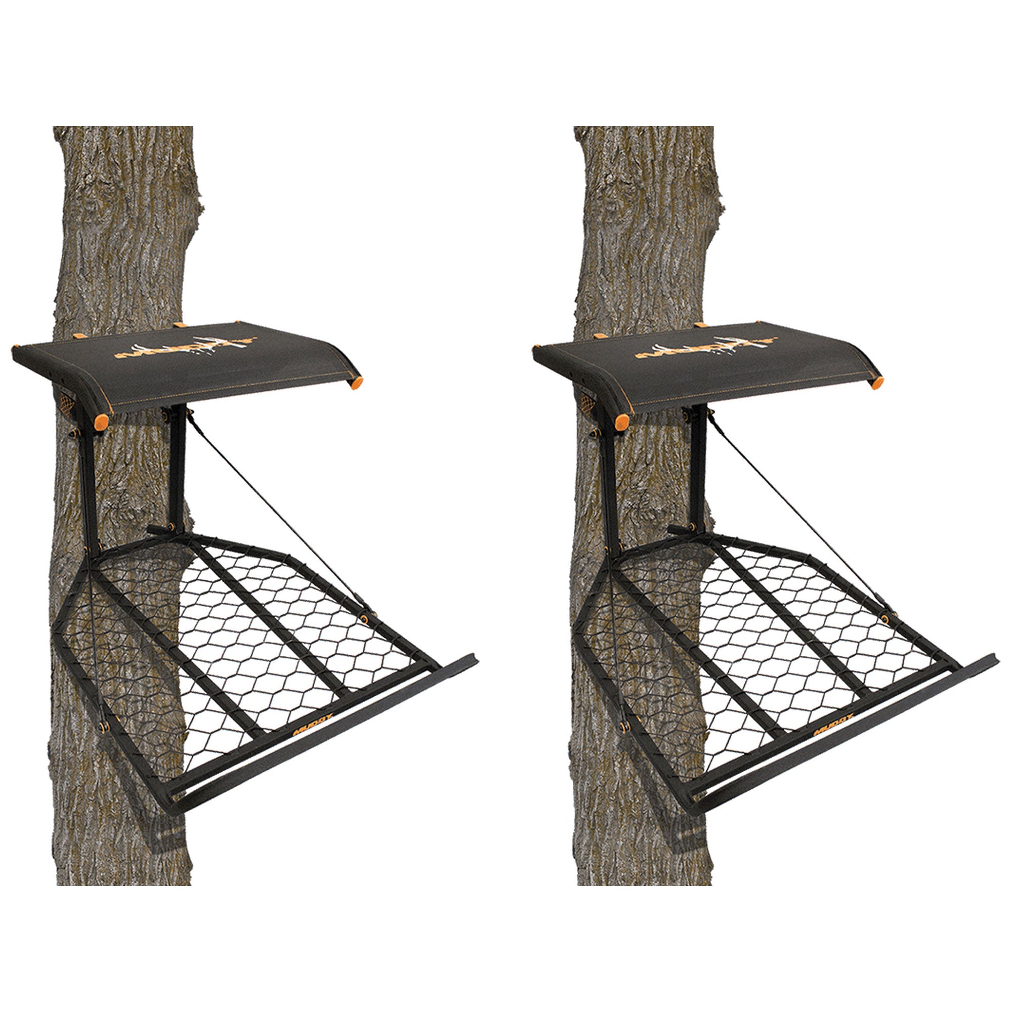 Muddy The Boss XL Wide Stance Hang On 1 Person Deer Hunting Tree Stand (2 Pack) - VMInnovations