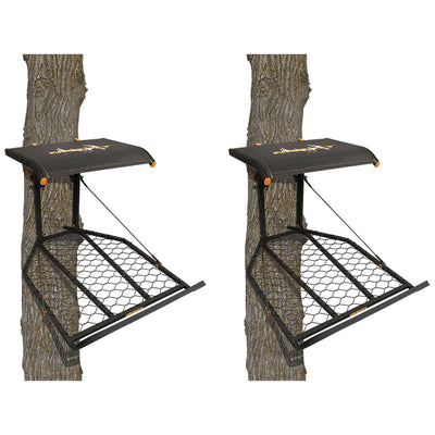 Muddy The Boss XL Wide Stance Hang On 1 Person Deer Hunting Tree Stand (2 Pack) - VMInnovations