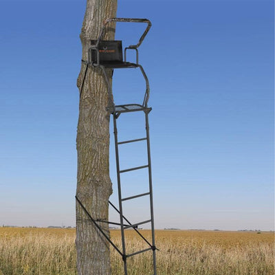 Big Game Warrior DXT 17' Portable Hunting Outside Tree Stand Ladder (2 Pack) - VMInnovations