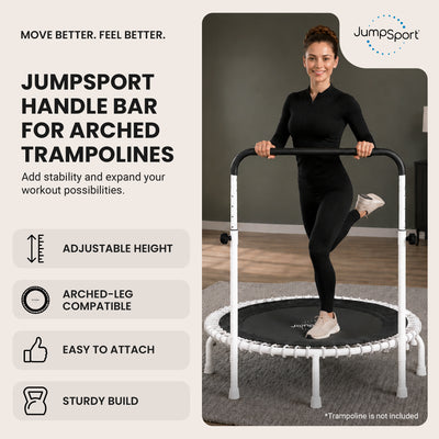 JumpSport 39" Handle Bar for Fitness Arched Leg Trampolines, White (Used)