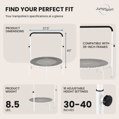 JumpSport 39" Exercise Handle Bar for Fitness Arched Leg Trampolines (Open Box)