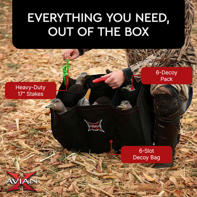 Avian X AXF Flocked Full Body Black Ducks Fusion Pack with Rugged Durability