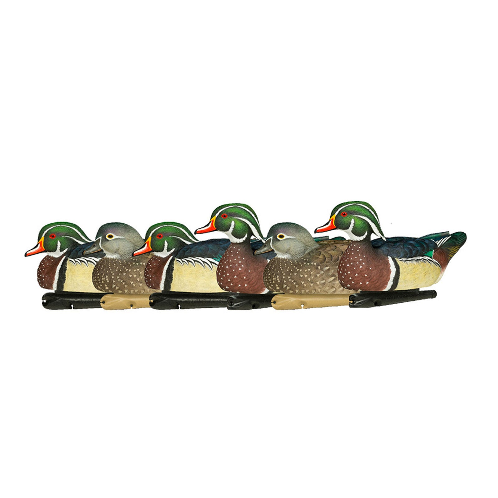 Avian X Topflight Wood Ducks, Realistic Floating Decoys, 6 Pack, Multicolor - VMInnovations