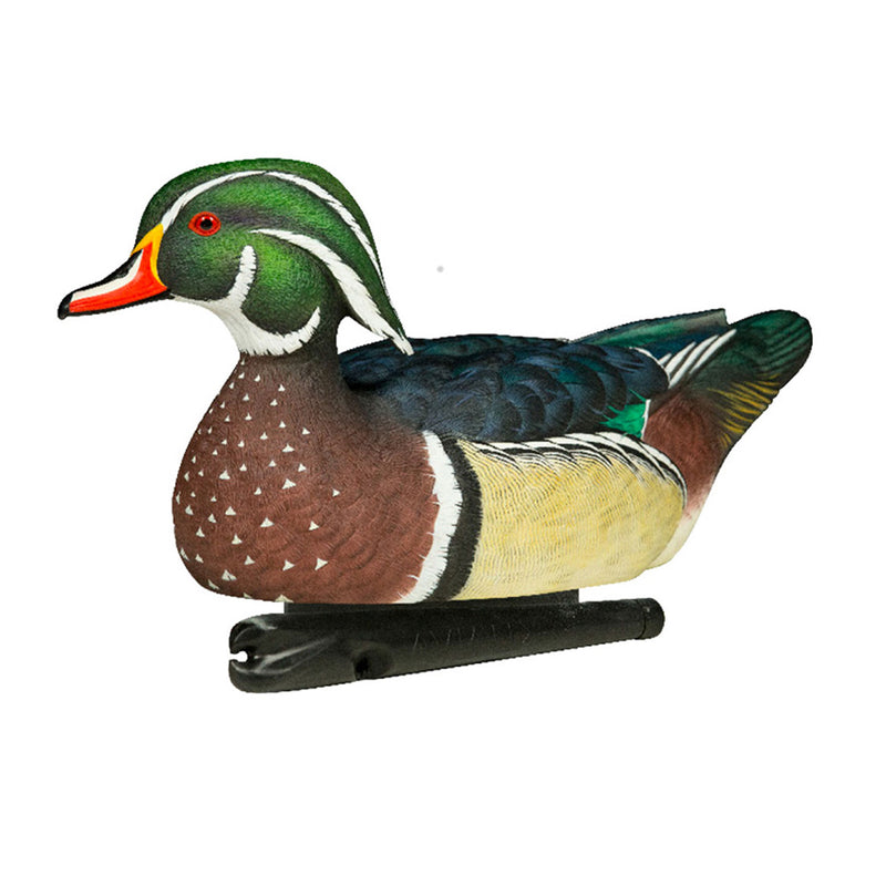 Avian X Topflight Wood Ducks, Realistic Floating Decoys, 6 Pack, Multicolor