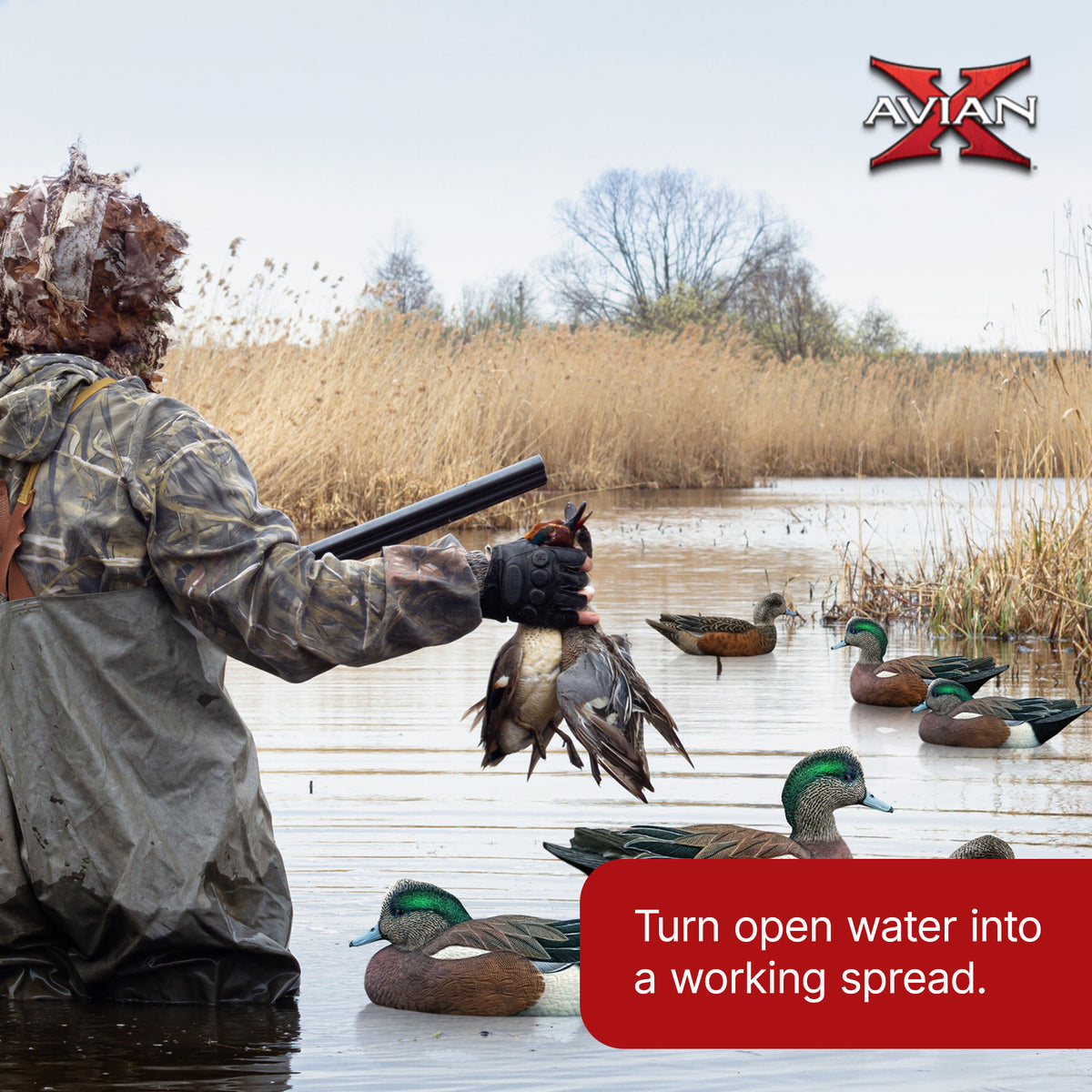 Avian X Topflight Wigeons, Rugged Realistic Floating Decoys, 6 Pack (Open Box) - VMInnovations