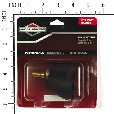 Briggs & Stratton Quick Connect 5 in 1 Spray Nozzle for Pressure Washers, Black