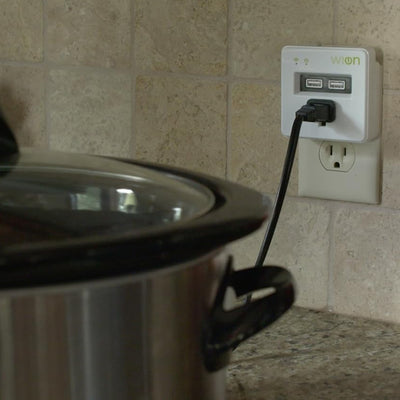 Wion 15 Amp Grounded WiFi Receptacle, 2 USB Ports, On/Off Settings (Open Box) - VMInnovations