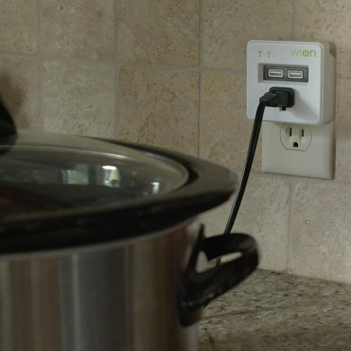 Wion 15 Amp Grounded WiFi Receptacle, 2 USB Ports, On/Off Settings (Open Box)