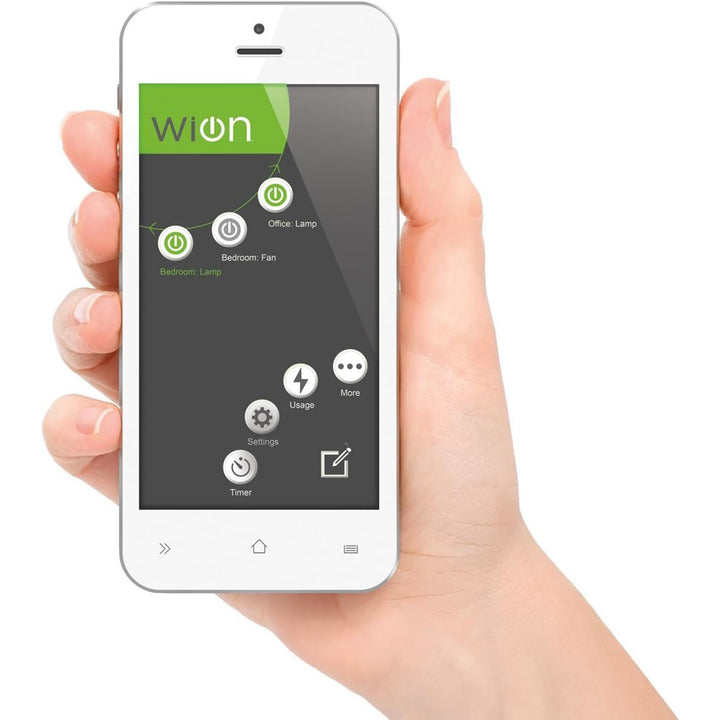 Wion 15 Amp Grounded WiFi Receptacle, 2 USB Ports, On/Off Settings (Open Box)