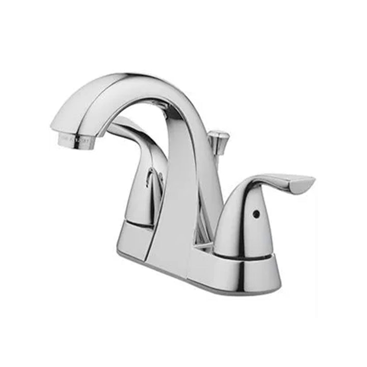 HomePointe 2 Lever Handle Faucet with Plastic Pop Up, Chrome Finish (Open Box)