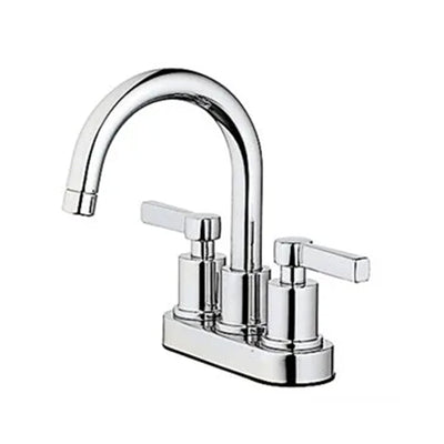 HomePointe Mid Arch Double Handle Lavatory Faucet with Pop Up, Chrome Finish