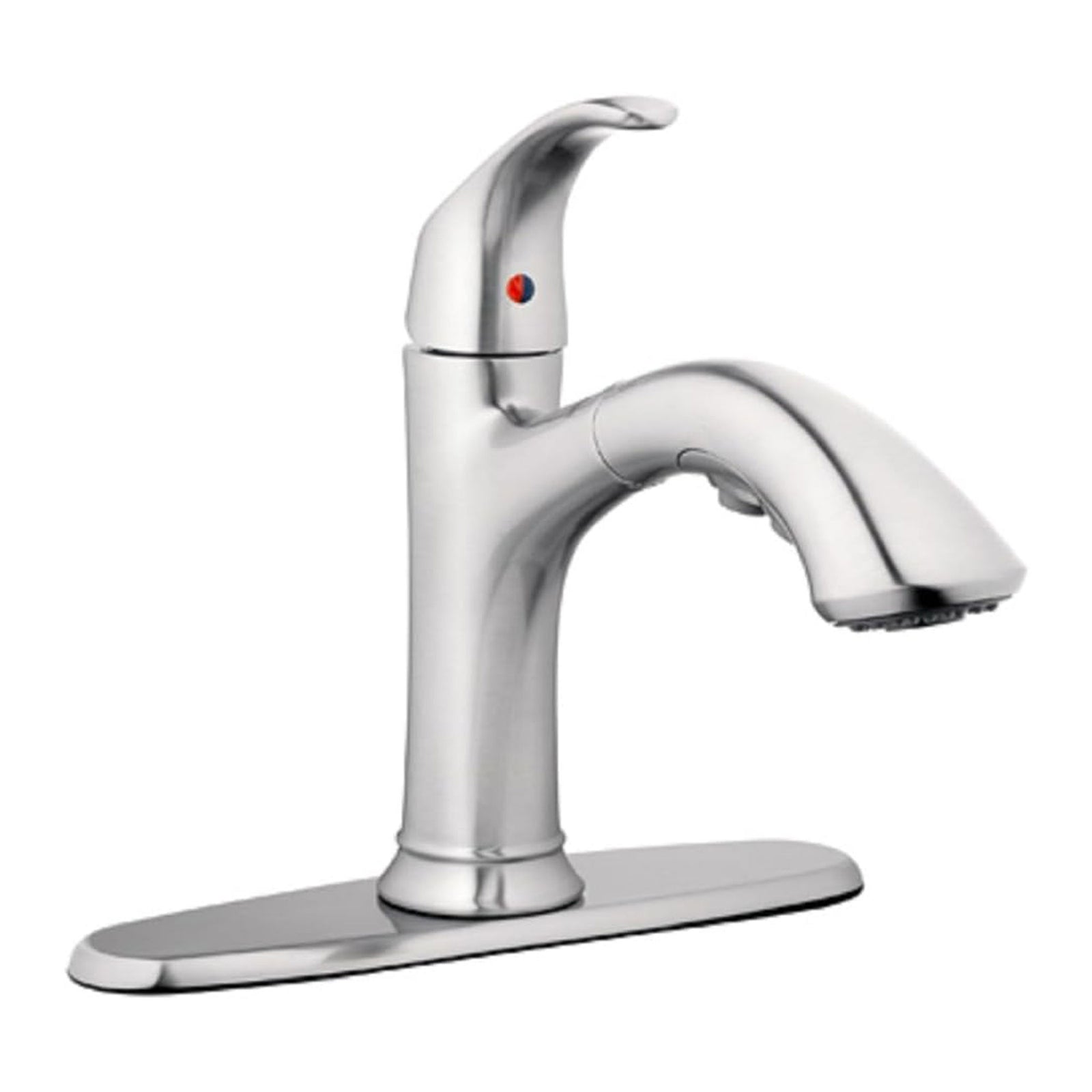 HomePointe Single Loop Handle Kitchen Faucet With Pull-Out Spray, Brushed Nickel - VMInnovations