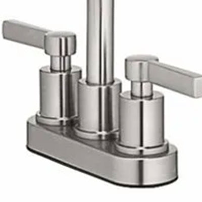 HomePointe Mid-Arch Double Handle Lavatory Faucet with Pop-Up, Brushed Nickel