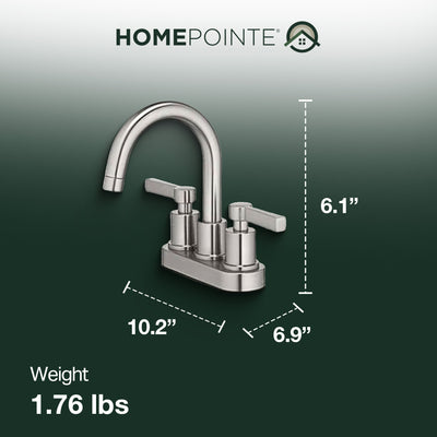 HomePointe Mid-Arch Double Handle Lavatory Faucet with Pop-Up, Brushed Nickel - VMInnovations