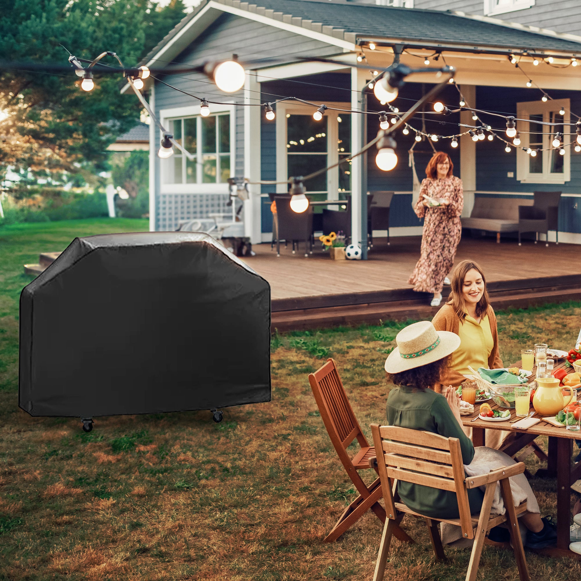 Grill Zone 60 x 20 x 45" Small/Medium Premium Gas Grill Cover, Black (Open Box) - VMInnovations